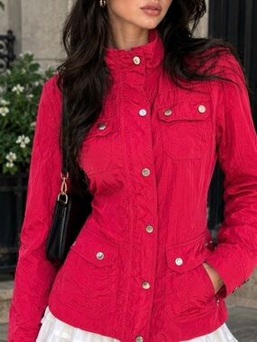 VINTAGE Women's Red Lightweight Utility Jacket